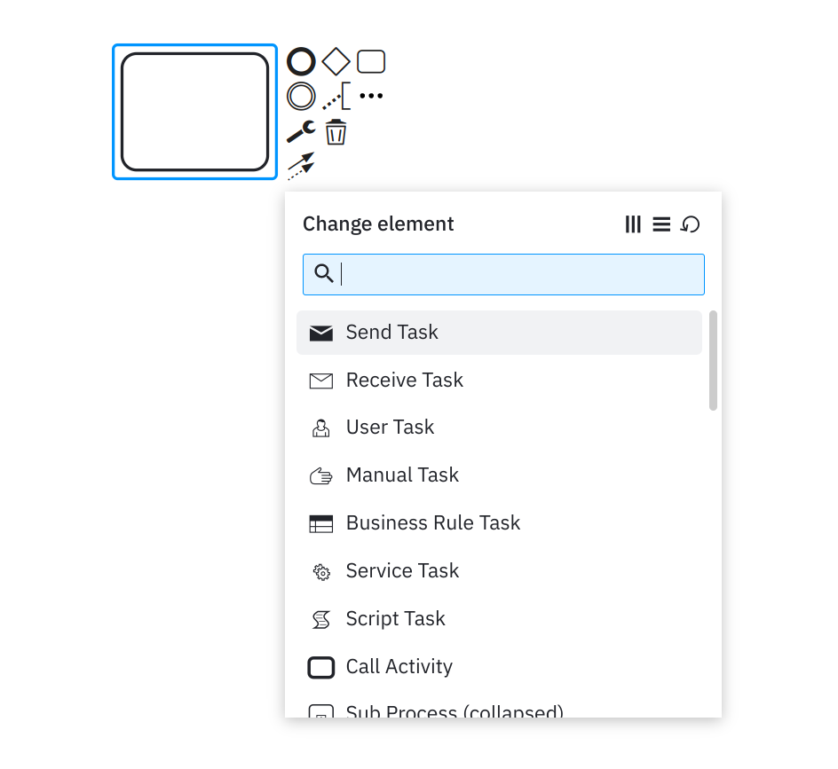 New diagram-js popup menu