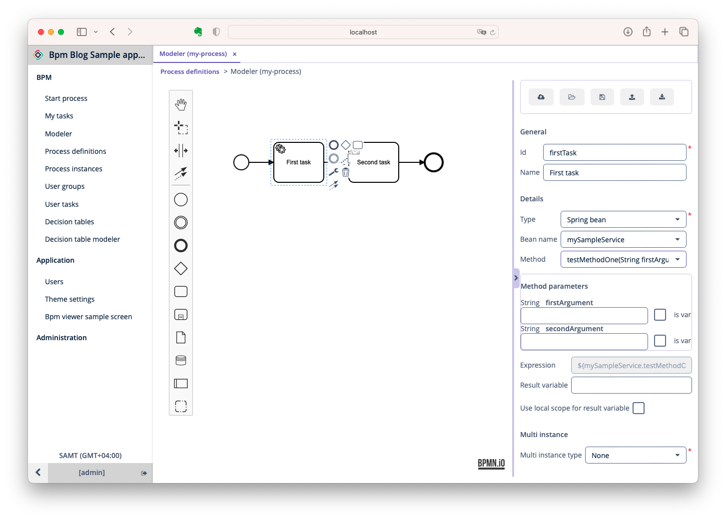 Service task tool window, extended for simple Spring Bean set up